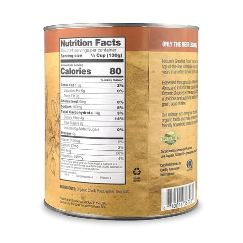 10 110 (6 LBS 14 Nature's Greatest Foods, Organic Chickpeas, Food Service Size, Ready to Serve, No. Can, Ounce Ounce)