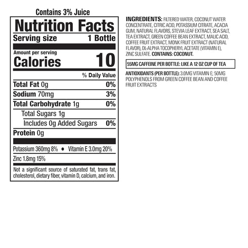 18 6 Pack Bai Antioxidant Infused Water Beverage, Puna Coconut Pineapple, with Vitamin C and No Artificial Sweeteners