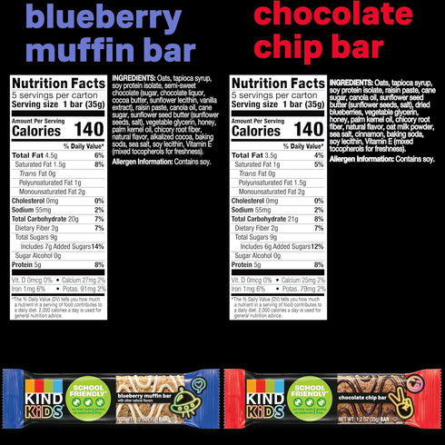 Pack, 5g 10 Count KIND Kids Granola Bars Variety Gluten Free, Low Sodium, Peanut and Tree Nut Free Snacks, Chocolate
