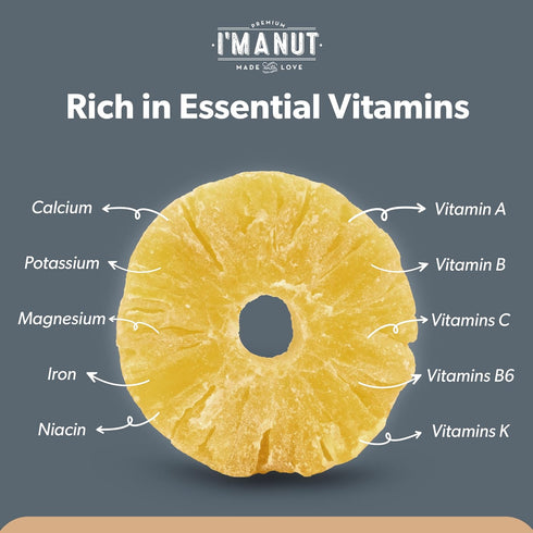 16oz Premium Dried Pineapple Chunks | Non-GMO, Batch Tested Gluten & Peanut Free | Ethically Sourced for Guilt-Free