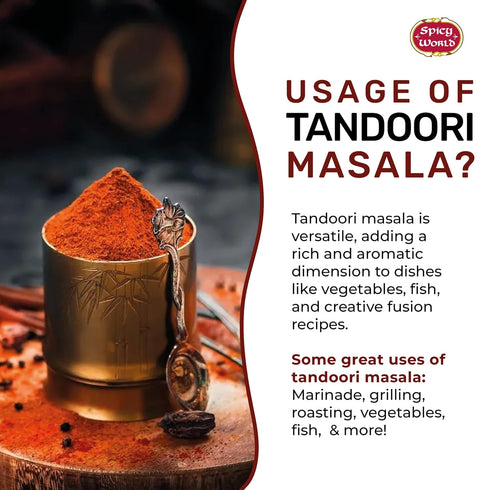 Spicy World Tandoori Masala Spice Mix, 7 Oz - Premium Quality Marinade & Grill Spice Blend
