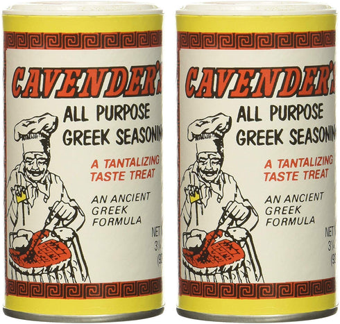3.25 oz (pack 2) Cavender's All Purpose Greek Seasoning - of Cavender's Exclusive recipe insert included!