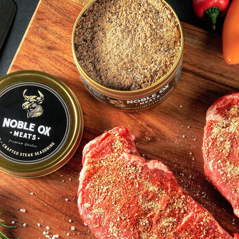 6 oz (170g) Pack) Noble Ox Hand-Crafted Meats Seasoning for Steak, Chicken, and Veggies Aromatic Herb & Spice Blend