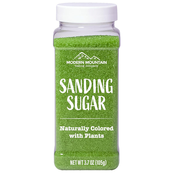 Green Sanding Sugar (3.7oz) Naturally Colored with Plants, No Artificial Dyes, Dye