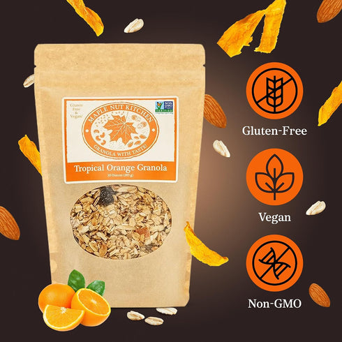 10 oz Maple Nut Kitchen Tropical Orange Granola Gluten Free Granola with Mango, Almonds, Coconut & Citrus Crunchy