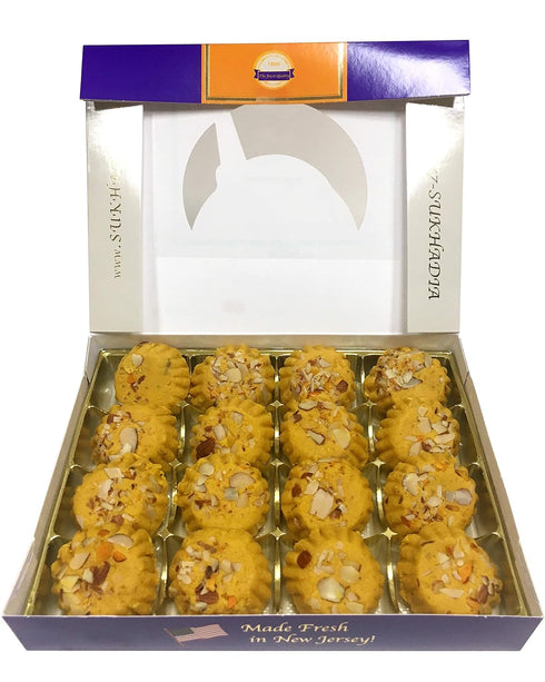 16pc Sukhadia Sweets - Kesar Penda - Sukhadia Mithai box - Indian Mithai Gift - Freshly Made In USA