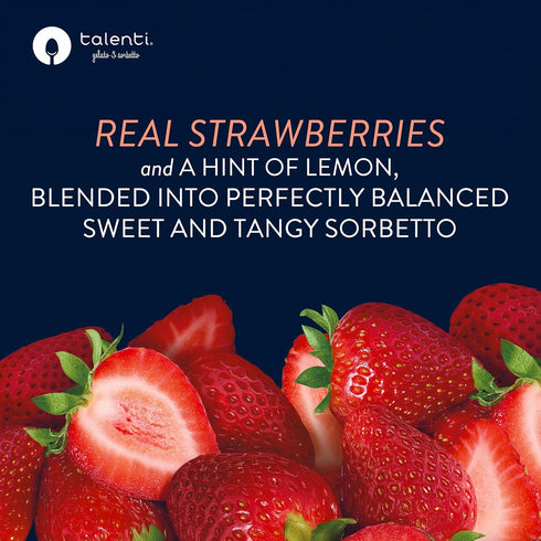 talenti Summer 1 Dairy-Free Sorbetto for Your Next Indulgence, Strawberry with Real Strawberries in Each Jar, pint