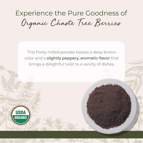 1 lb Starwest Botanicals Chaste Tree Berries Powder Organic - Dried Herb for Chasteberry Tea, Vitex Agnus Castus