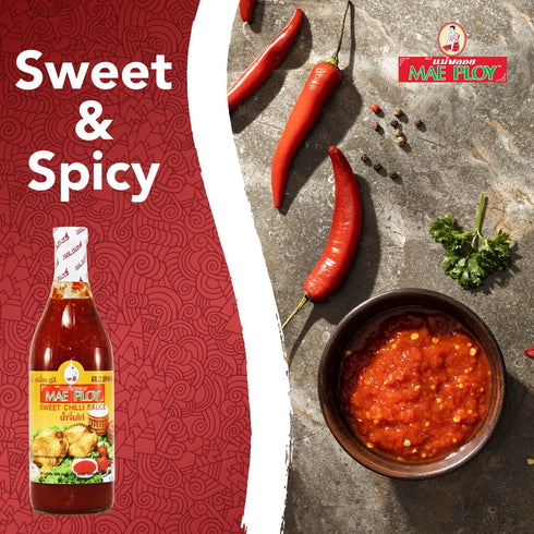 Mae Ploy Sweet Chili Sauce From Thailand, Mild Spicy And Sweet Flavors, Perfect As Dipping Sauce For Grilled And Deep-fried Food And Vegetables (25oz)