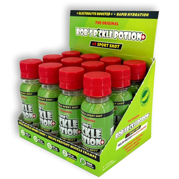 Bob's Pickle Potion Plus #9 Sport Shot. Pickle Juice Shots. 3 Oz
