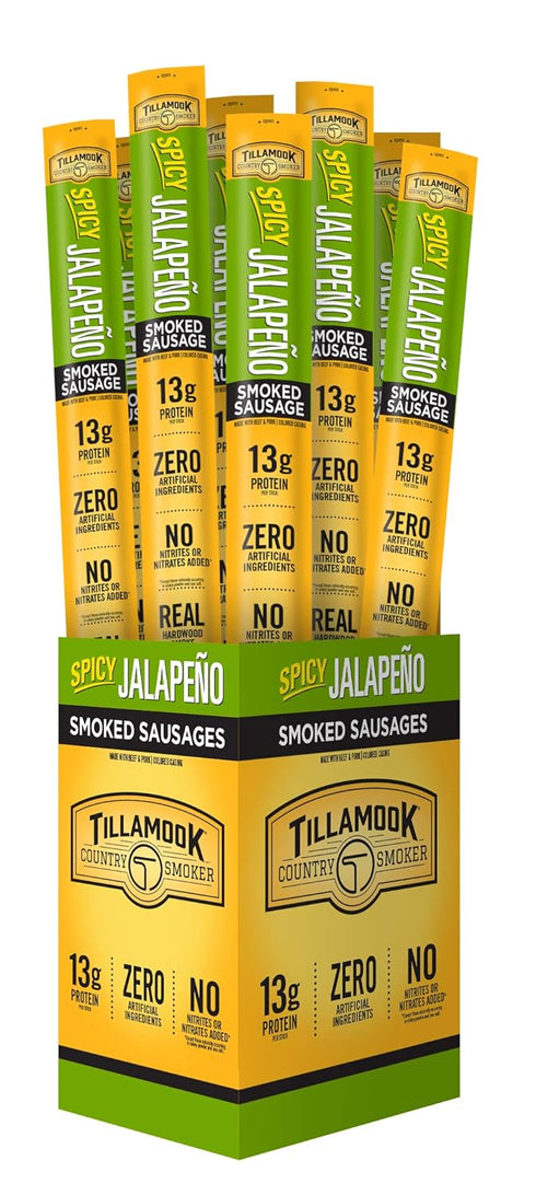 Tillamook Country Smoker Real Hardwood Smoked Sausages, Spicy Jalapeo, 1.44 Ounce, 24