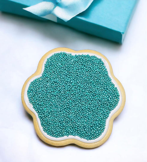 Sweet Evas SHIMMER METALLIC TEAL NONPAREILS- Dairy Free, Gluten Free, Egg Free, Vegan, Soy Free, Nuts Free, Kosher