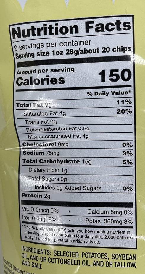 Sterzing's Potato Chips 2 9 9 (Pack 2), 9.0 , - Ounce Bag, Ounce of ounces