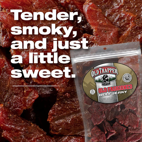 8 11 70 (Pack Old Trapper Beef Jerky, Old-Fashioned Ounce Bag, Tender Meat Snacks for Lunches or Between Meals, Grams