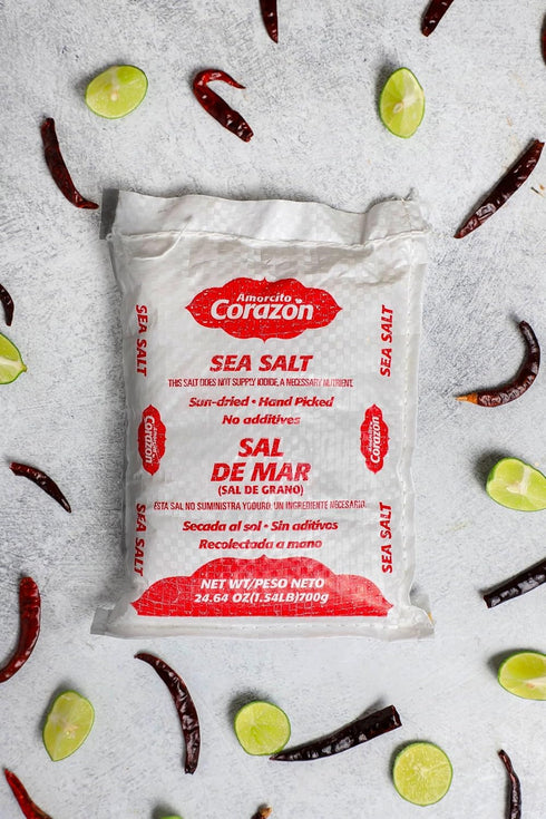 2-Pack (24.64 oz, 700 Amorcito Corazn - Coarse Sea Salt - Natural Salt from Mexico - g Each) - Perfect for Drinks