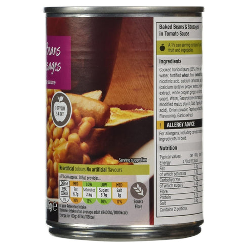 Morrisons 405g Baked Beans & Sausages in Tomato Sauce