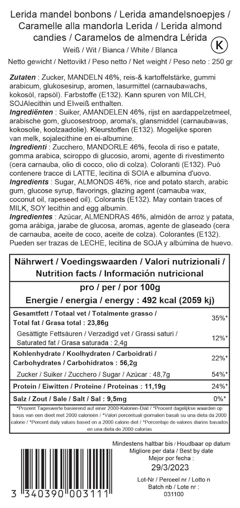 Medicis Premium Candied Almond Dragees (French Jordan Almonds) - Sugar Coated Candies, 75 Count Bag, 8.8oz, Ideal for