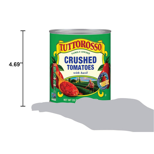 15 3-Pack Tuttorosso Crushed Tomatoes with Basil, Gluten Free and Vegetarian Recipe, Ounce Jars