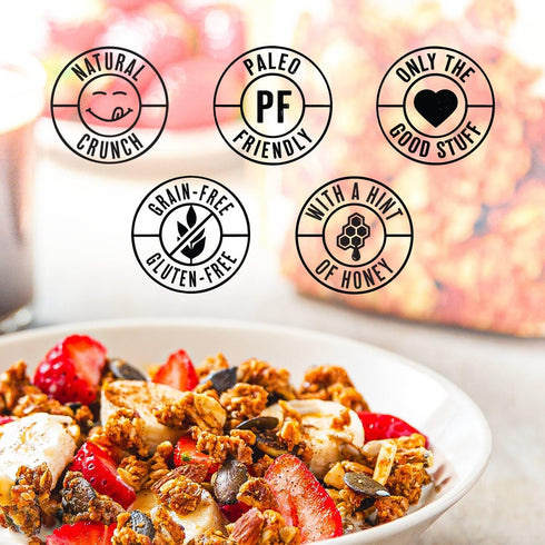 1 lb True Primal Grainless Granola Original. Made with honey. Gluten free. Grain free. (formerly Steve's PaleoGoods