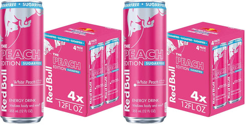 Red Bull Sugar-Free White Peach Summer Edition Energy Drink, with 114mg Caffeine