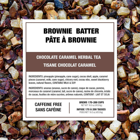 140-200 16 oz Tiesta Tea - Brownie Batter, Loose Leaf, Chocolate Caramel Herbal Tea, Non-Caffeinated Blend, Make Hot