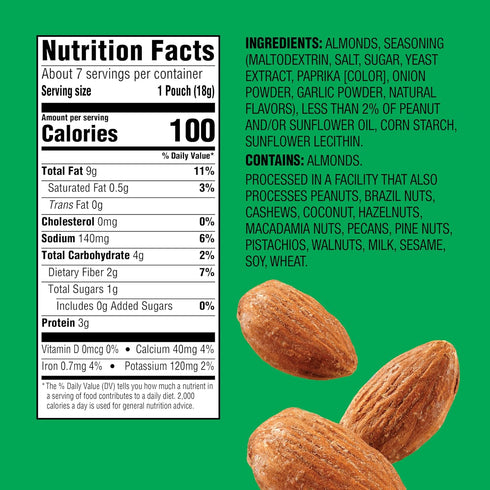100 Packs Emerald Diamond Calorie Dry Roasted Almonds