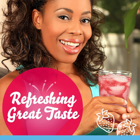 6 Count Packets Crystal Light Sugar-Free Energy Wild Strawberry Low Calories Powdered Drink Mix Pitcher