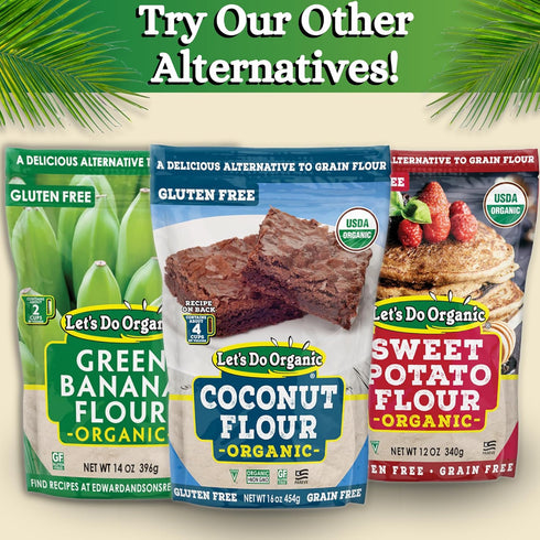 16 Oz (Pack 6) Let's Do Organic Coconut Flour - For Baking, Wheat Flour Alternative, High in Fiber & Protein, Gluten