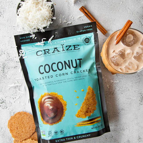Pack 3 pack, 4 oz Craize Sweet Flavor Variety | Sweet Corn, Coconut, Guava Crisps | Gluten Free, Vegan, Kosher, Toasted