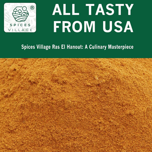 SPICES VILLAGE Ras El Hanout, 4 oz - Traditional Moroccan Spice, Meat Seasoning, North African Mix