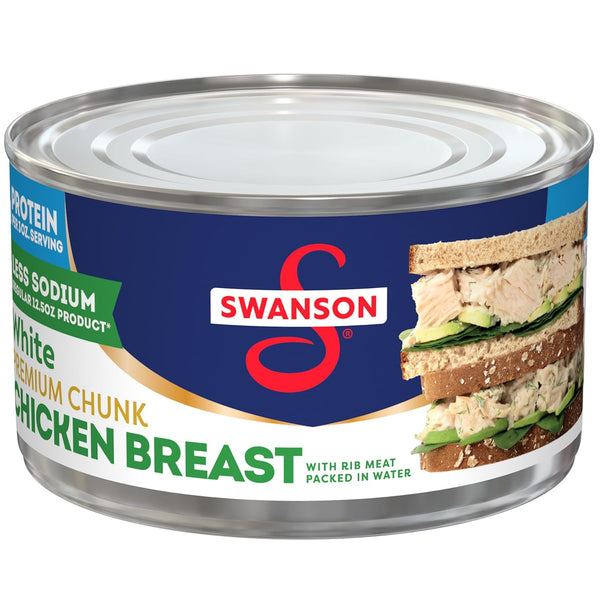 Swanson 25% Less Sodium White Premium Chunk Canned Chicken Breast in Water,