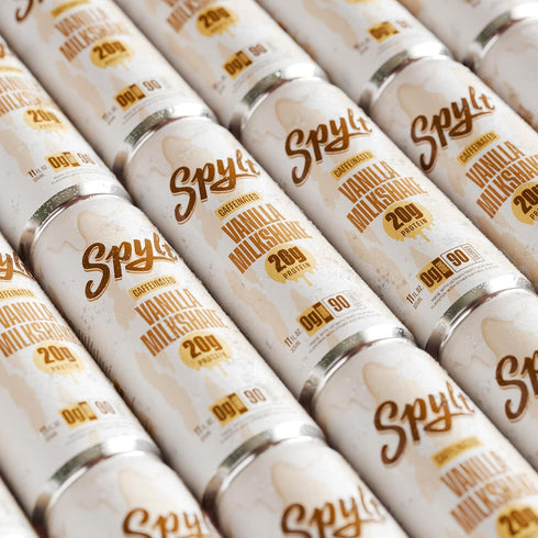 60mg 20g 90 12 Count Spylt High Protein Vanilla Milkshake with Caffeine & Protein - Calories, Ready to Drink, Sugar