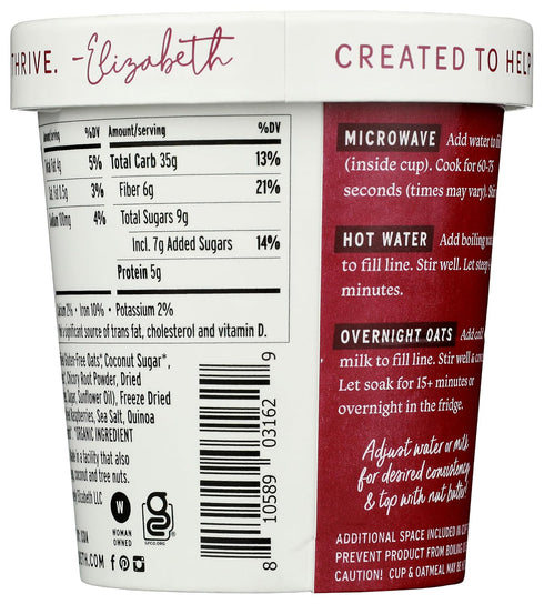 1.76 OZ Purely Elizabeth Oatmeal Cup Mx Brry Preb