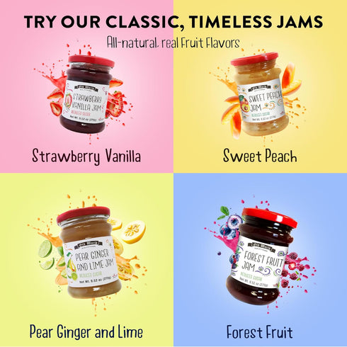 4CT/ 9.52oz Old World Quality Foods Jam Assortment each