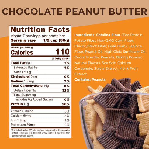 4 Pack (9oz Catalina Crunch Chocolate Peanut Butter Keto Cereal Bags) | Low Carb, Sugar Free, Gluten Free | Keto