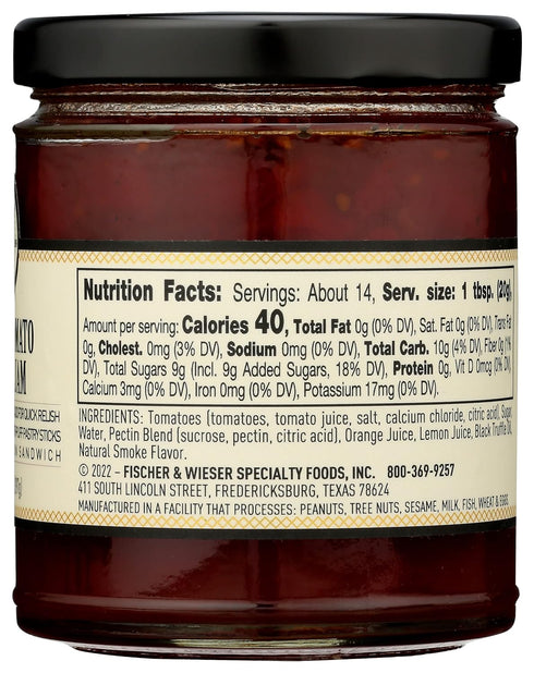 10.9 (Pack 6) Fischer & Wieser Smoked Tomato Truffle Jam, Toss With Avocado For Quick Relish, Serve As Dip With Puff