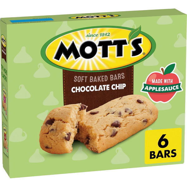 Mott's Soft Baked Bars, Chocolate Chip, Made with Applesauce, 6 Ct, 5.76