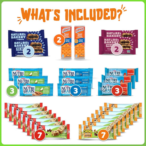 Pack Pack (60 Count) Granola Bars Bulk Variety - Healthy Granola Bars Variety Snack Box for Office Snacks & Healthy