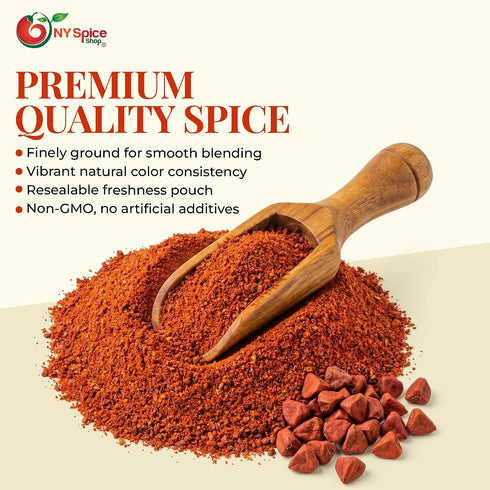(3 NY Spice Shop Annatto Powder for Cooking - Ground Annatto Powder - Annatto Seeds Powder - Achiote Powder for Vibrant