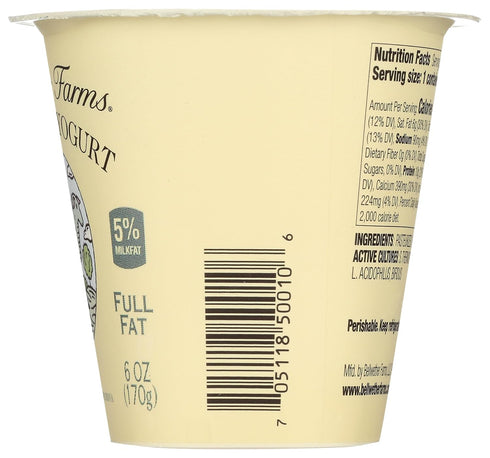 Bellwether Farms 6 oz , Sheep Milk Yogurt, Plain