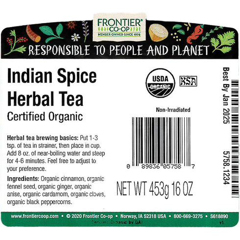 1lb Frontier Co-op Organic Indian Spice Herbal Tea