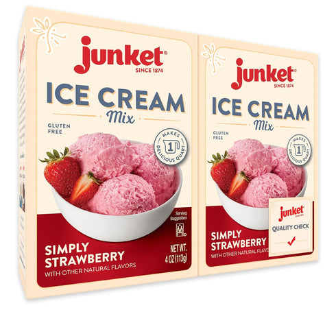 Junket Strawberry Ice Cream Mix: Makes 2 Quarts Old Fashioned Homemade Ice