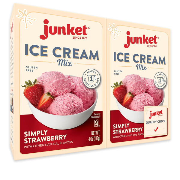 Junket Strawberry Ice Cream Mix: Makes 2 Quarts Old Fashioned Homemade Ice
