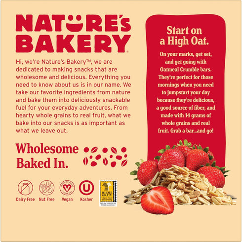 Nature's Bakery Strawberry Oatmeal Crumble Bars, 6 Ct, 1.41 Oz