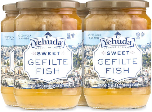 Yehuda Sweet Gefilte Fish, 24oz (4 Pack) | Kosher for Passover |