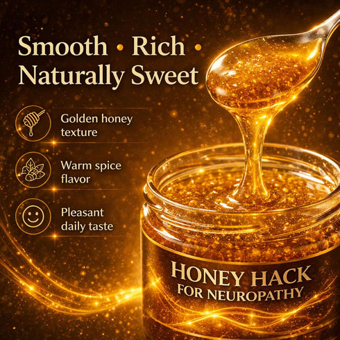 17.6 oz (500g) (1Bottle) Honey Hack for Neuropathy, with Ceylon Cinnamon Ginger Turmeric Black Pepper