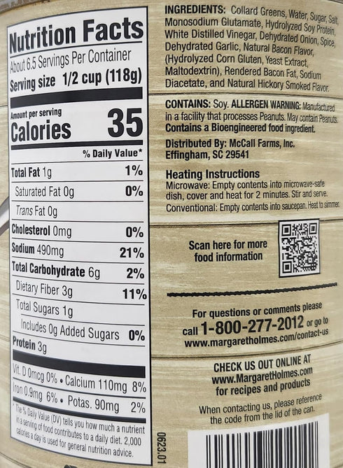 Generic 2 pack 27oz (27oz, of Cans Margaret Homes Seasoned Greens - you choose between Mustard, Mixed, Collard