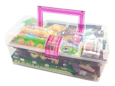 Tasty Kitchen 40 Japanese Snacks Dagashi Assorted Gift Box in Reusable Tote Box Pieces