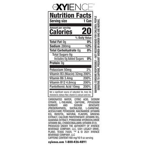 16 oz (Pack 12) Xyience Mango Guava Energy Drink, fl can