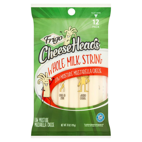 Frigo Cheese Heads Whole Milk String Cheese 10 oz, 12 Count Bag